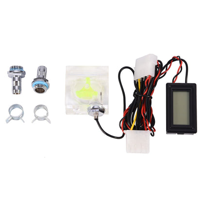 PC Computer 3-Way Flow Meter Digital Temperature Gauge for Water Cooling System Package Livingsource
