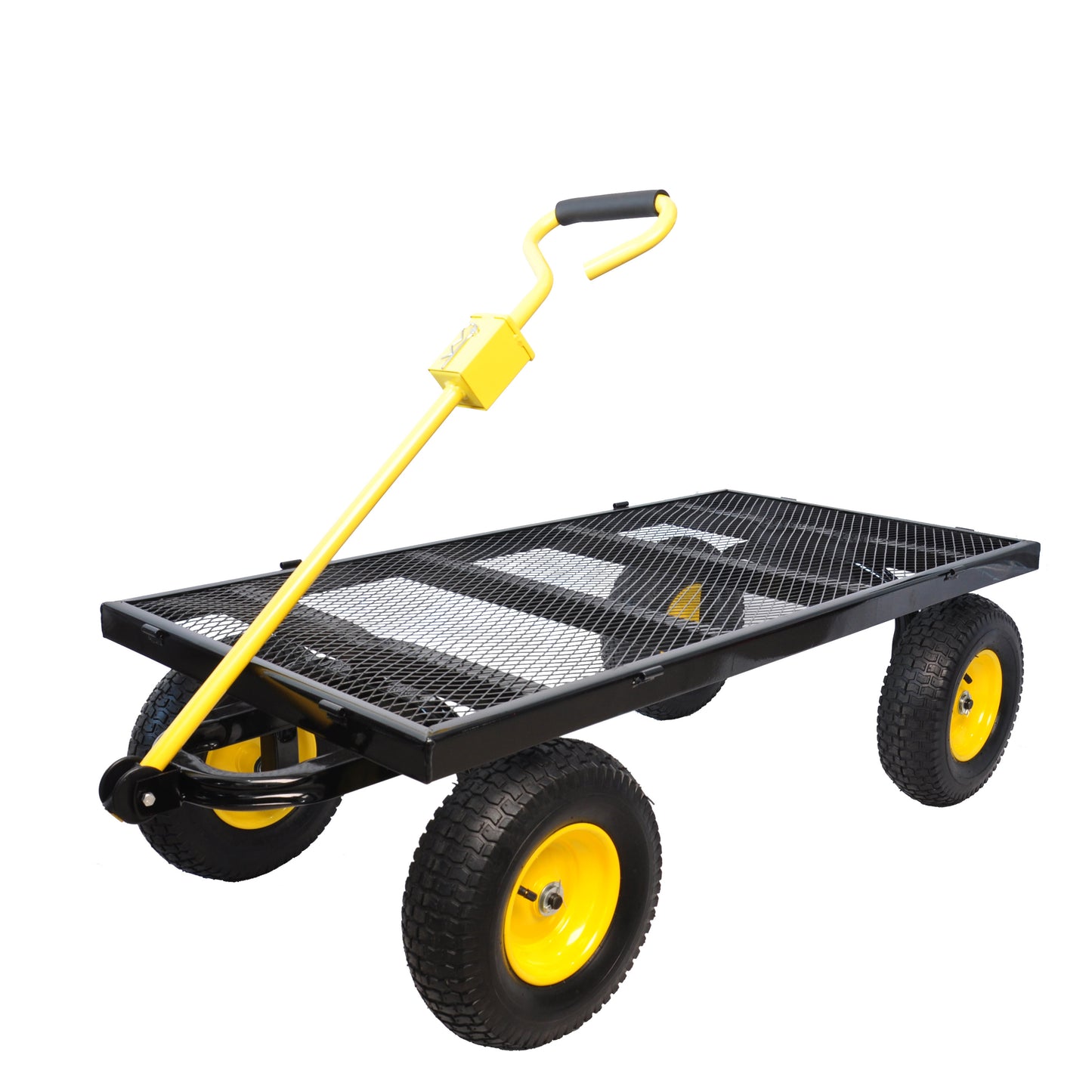 BIG  Wagon Cart Garden cart trucks make it easier to transport firewood Yellow+Black Maximum static load is 880 lbs.