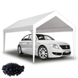 12x20ft Carport Replacement Canopy Cover, Waterproof & UV Protected Tarp with 76 Elastic Buckles Suit for Garage Shelter, Frame is Not Included,white SolidRoot Buy Furniture USA