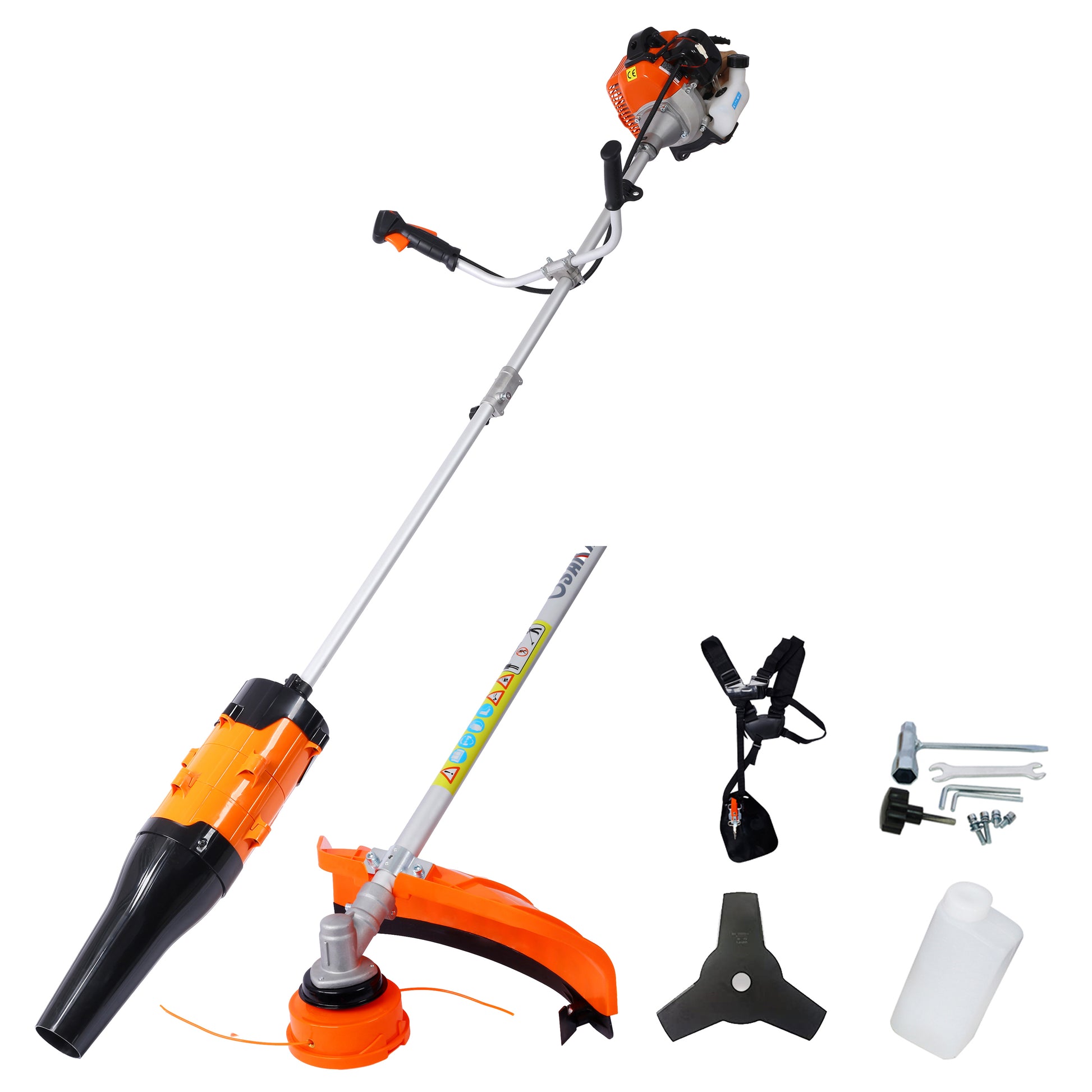 52cc Weed Eater/Wacker Gas Powered, 3 in 1 Blower, String Trimmer,with 10'' Brush Cutter,Rubber Handle & Shoulder Strap Included SolidRoot Buy Furniture USA
