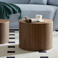 MDF nested table set 2 pieces, handcrafted round coffee table in living/lounge area, walnut color Livingsource