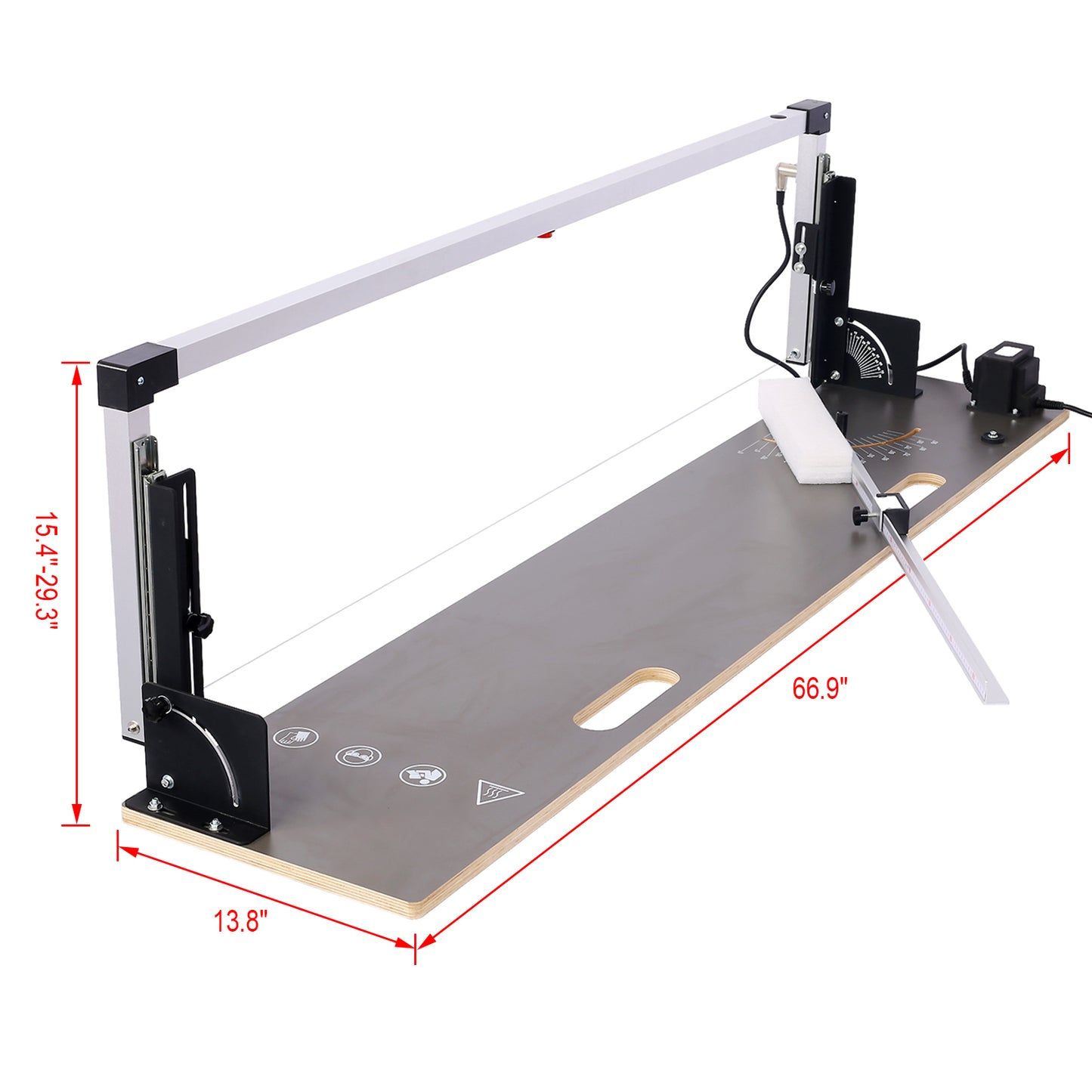 Styrofoam Cutter 450 ℃, 200 W Foam Cutter, Styrofoam Cutter with Nichrom Heating Wire, 36 V Output Voltage, Cutting Thickness 300 mm, Groove Machine for Pearl Cotton, Sponge, Plastic etc. Displaced