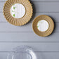 14" Gold Beaded Sunburst Mirror, Round Accent Wall Mirror for Living Room, Entryway, Bathroom, Office, Foyer Livingsource
