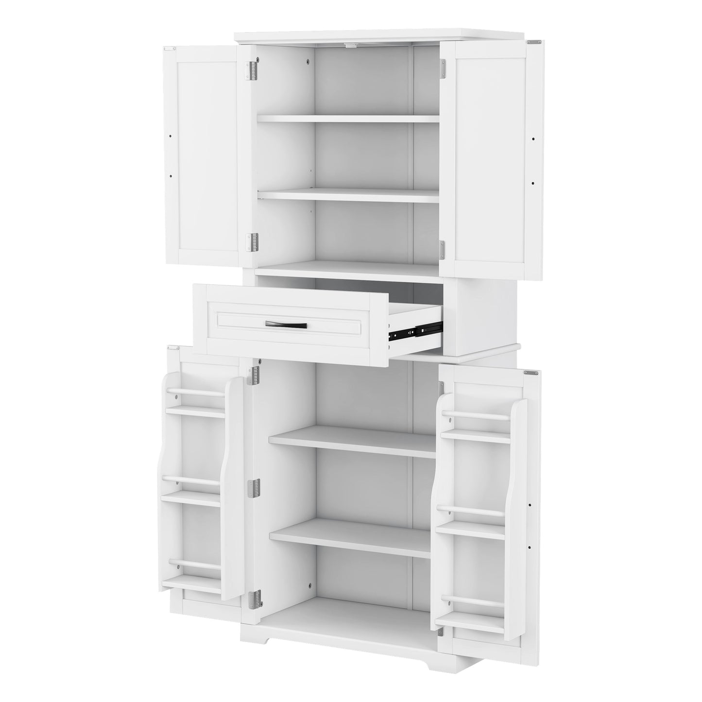 Bathroom Storage Cabinet with Multi-Functional Storage Space, Drawer with Slide Rails, Adjustable Shelf, White