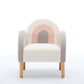 Accent Chair Sofa, Toddler Fabric with Solid Wooden Frame,Rainbow Design Livingsource