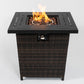 28inch Wicker Square Fire Pit Table - SolidRoot Buy Furniture USA
