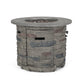 Outdoor 32" Round MgO Propane Fire Pit, Grey Top - 40,000 BTU - SolidRoot Buy Furniture USA