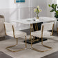 A&A Furniture,Modern Dining Chairs with Corduroy Fabric,Gold Metal Base, Accent Armless Kitchen Chairs with Channel Tufting,  Side Chairs, Set of 2, Beige Livingsource