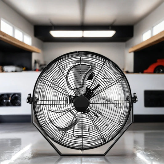18 in. Black Industrial Wall Mount Fan 3-Speed Indoor/OutdoorCommercial Ventilation Metal High Velocity Fan SolidRoot Buy Furniture USA