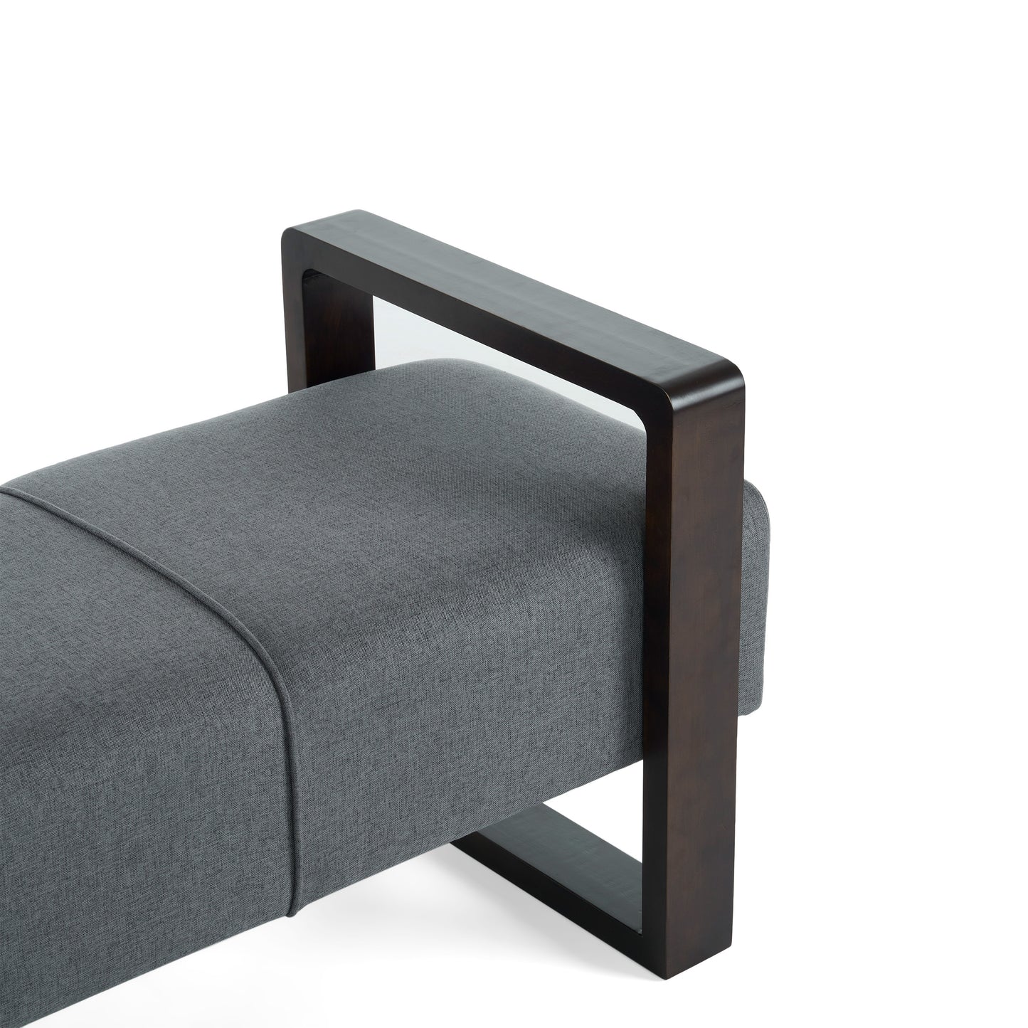 Sleek and Stylish Long - shaped Ottoman, Gray