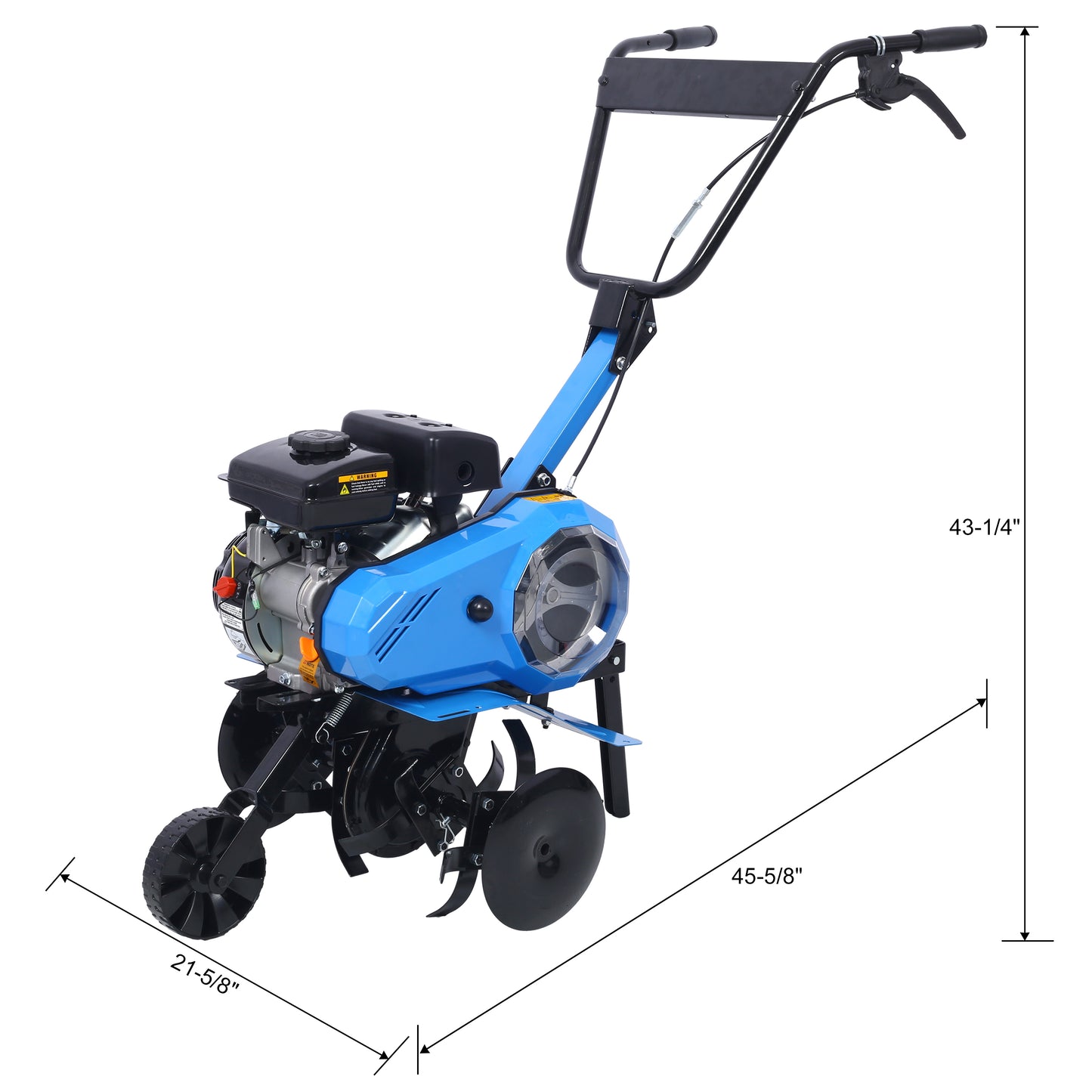 Gas-Powered 4-Cycle 2-in-1 Tiller and Cultivator,78.5cc with Handle 18IN TILL WIDTH,EPA complaint