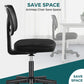 Sweetcrispy Armless Desk Chair Small Home Office Chair with Lumbar Support Livingsource