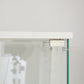 4 Tier Glass Display Cabinet, Double Door Glass Cabinet with Two Locks, Floor Standing Storage Cabinet with 6 Acrylic Shelves for Living Room, Bedroom and Office, White, 31.5"L x 14.2"W x 65.1"H Livingsource