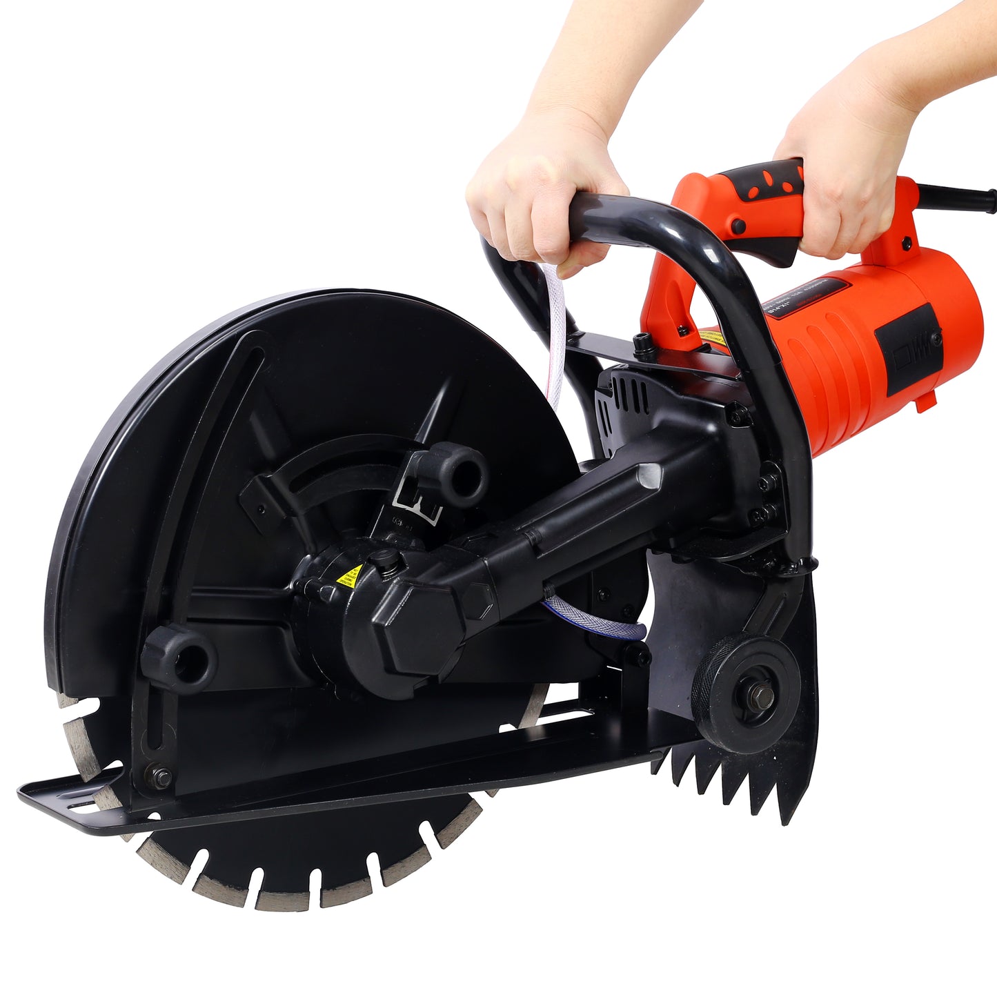 Electric 14" Cut Off Saw Wet/Dry Concrete Saw Cutter Guide Roller with Water Line Attachment