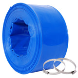 3'x50FtPool Backwash Hose, Blue Heavy Duty Reinforced PVC Lay Flat Water Discharge Hose for Swimming Pool Filter Pump,with 2 Clamp Livingsource