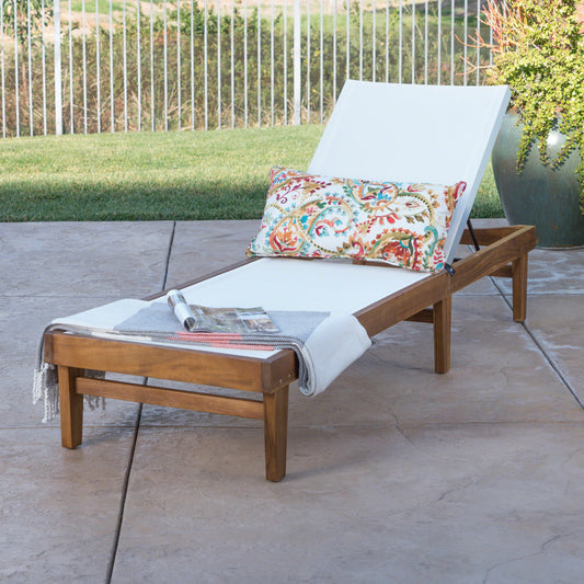 SUMMERLAND CHAISE LOUNGE - WHITE MESH Livingsource