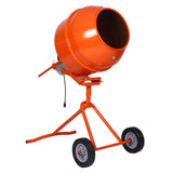 Portable Concrete Mixer with ETL Certificated Copper Motor, Electric Cement Mixer, 5.0 cu. ft., Orange Steel SolidRoot Buy Furniture USA