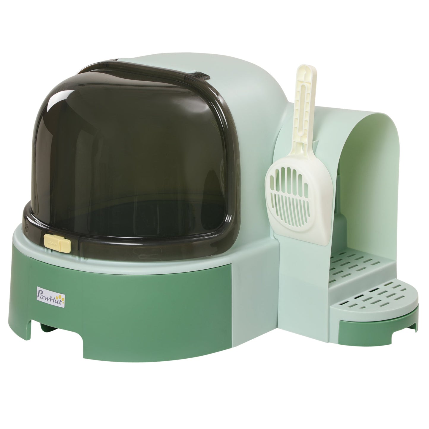 PawHut Cat Litter Box with Lid, Covered Litter Box, Easy to Clean & Open Including Openable Front Cover, Litter Scoop, Green SolidRoot Buy Furniture USA