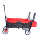 folding wagon Collapsible Outdoor Utility Wagon, Heavy Duty Folding Garden Portable Hand Cart, Drink Holder, Adjustable Handles(Black+Red colour) Livingsource