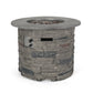 Outdoor 32" Round MgO Propane Fire Pit, Grey Top - 40,000 BTU - SolidRoot Buy Furniture USA