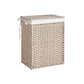 EVG Laundry Hamper With Lid PE Rattan Powder Coating Frame Clothes Hampers with 01 Removable Bags, 100L, Gray Color - SolidRoot Buy Furniture USA