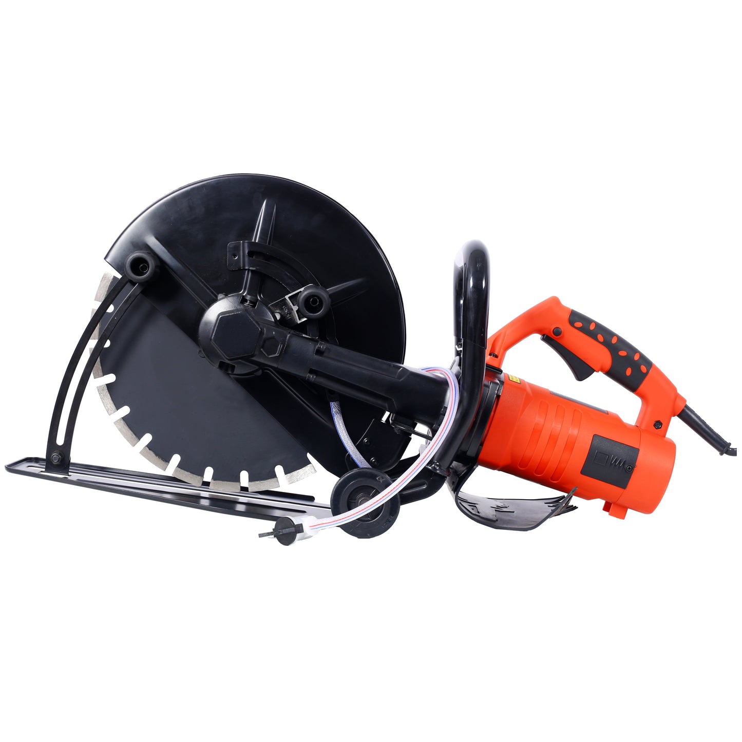 Electric 14" Cut Off Saw Wet/Dry Concrete Saw Cutter Guide Roller with Water Line Attachment