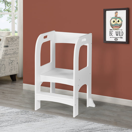 Child Standing Tower, Step Stools for Kids, Toddler Step Stool for Kitchen Counter, White Livingsource