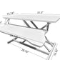 32 Inch Desk Converter, Height Adjustable Sit to Stand Riser, Dual Monitor and Laptop Workstation with Wide Keyboard Tray, White Livingsource