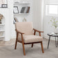Accent Chair with Microfiber Upholstery and Solid Wood Frame, Classic Mid-Century Modern Living Room Furniture for Extra Seating, Light Camel Livingsource
