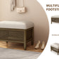 Cane Base Ottoman-Dark Walnut/Cream (21.5"*16"*17") Livingsource