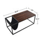 Riley Indoor  Walnut Sofa Table with Metal Frame and Canvas Hanger Livingsource