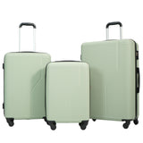 3-Piece Luggage Set ABS Lightweight & Durable Suitcase with Spinner Wheels, TSA Lock, (20/24/28), Green SolidRoot Buy Furniture USA