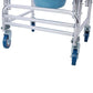 4 in 1 Bedside Commode Chair, Transport Shower Wheelchair Toilet Rolling Transport Chair with 4 Brakes Casters,Tissue Holder,Crutch Holder for Elderly Injured and Disabled Livingsource