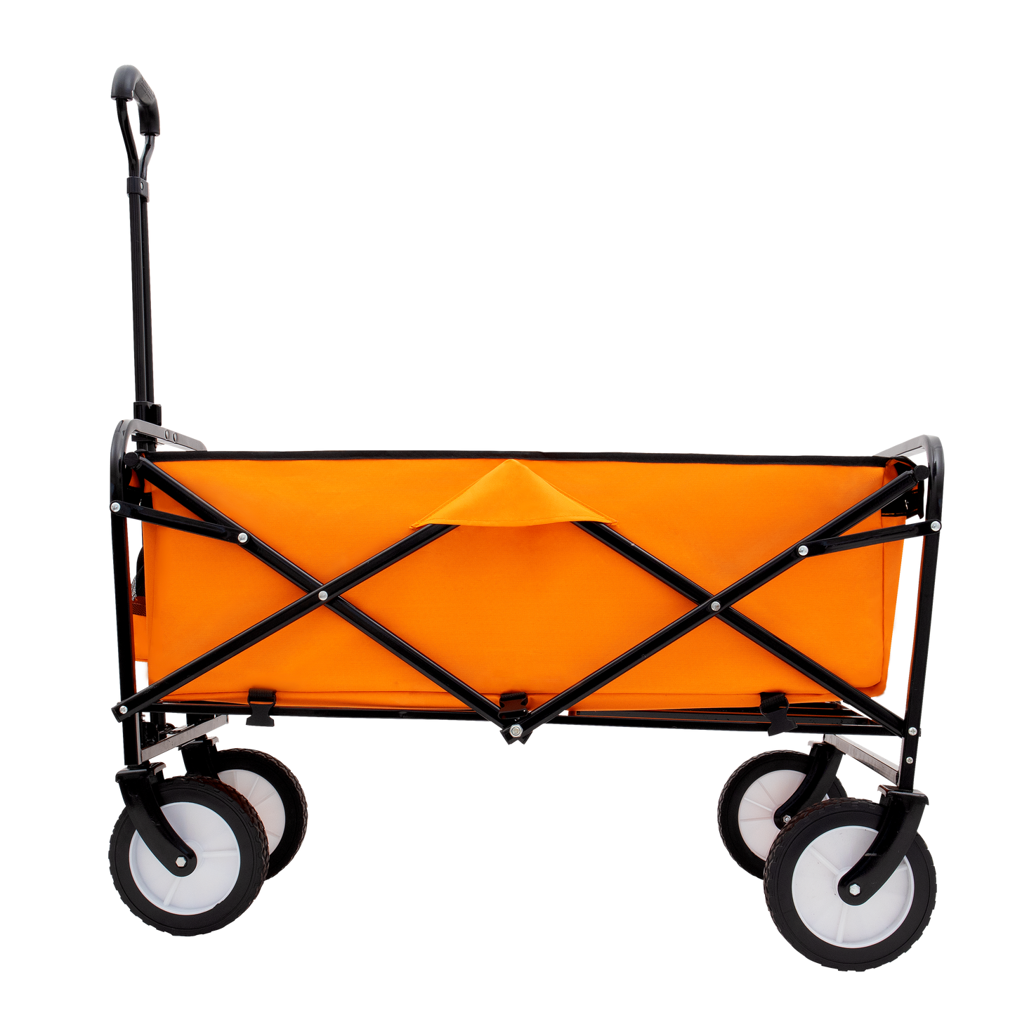 Collapsible Foldable Wagon Cart with strapping system Beach Wagon Utility Cart Utility Wagon Grocery Cart for for Camping Shopping Sports Gardeing Fishing Supports 360lbs All-Terrain Wheels orange