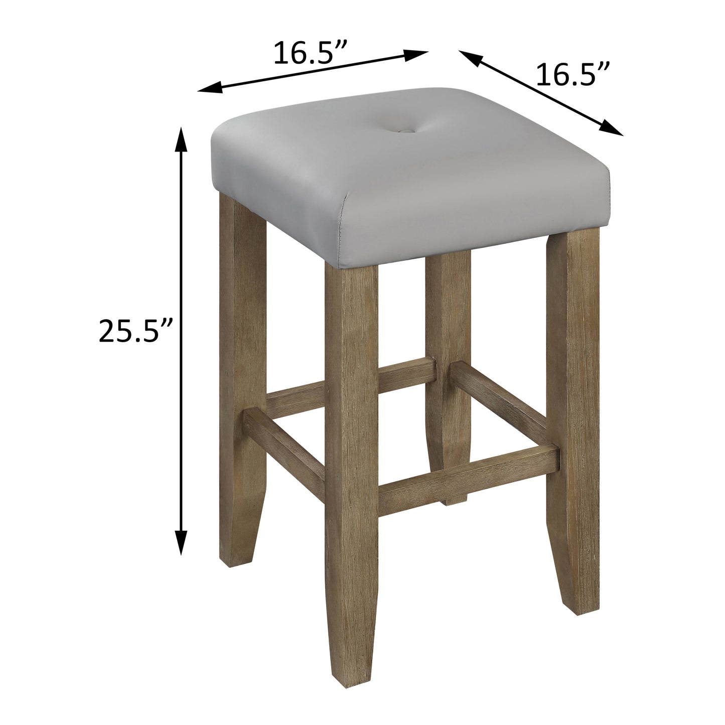 Grey and Oak Counter Height Stools (Set of 2)