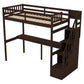 Twin Size Loft Bed with Storage Staircase and Built-in Desk, Espresso (Old SKU:GX000903AAP) - SolidRoot Buy Furniture USA
