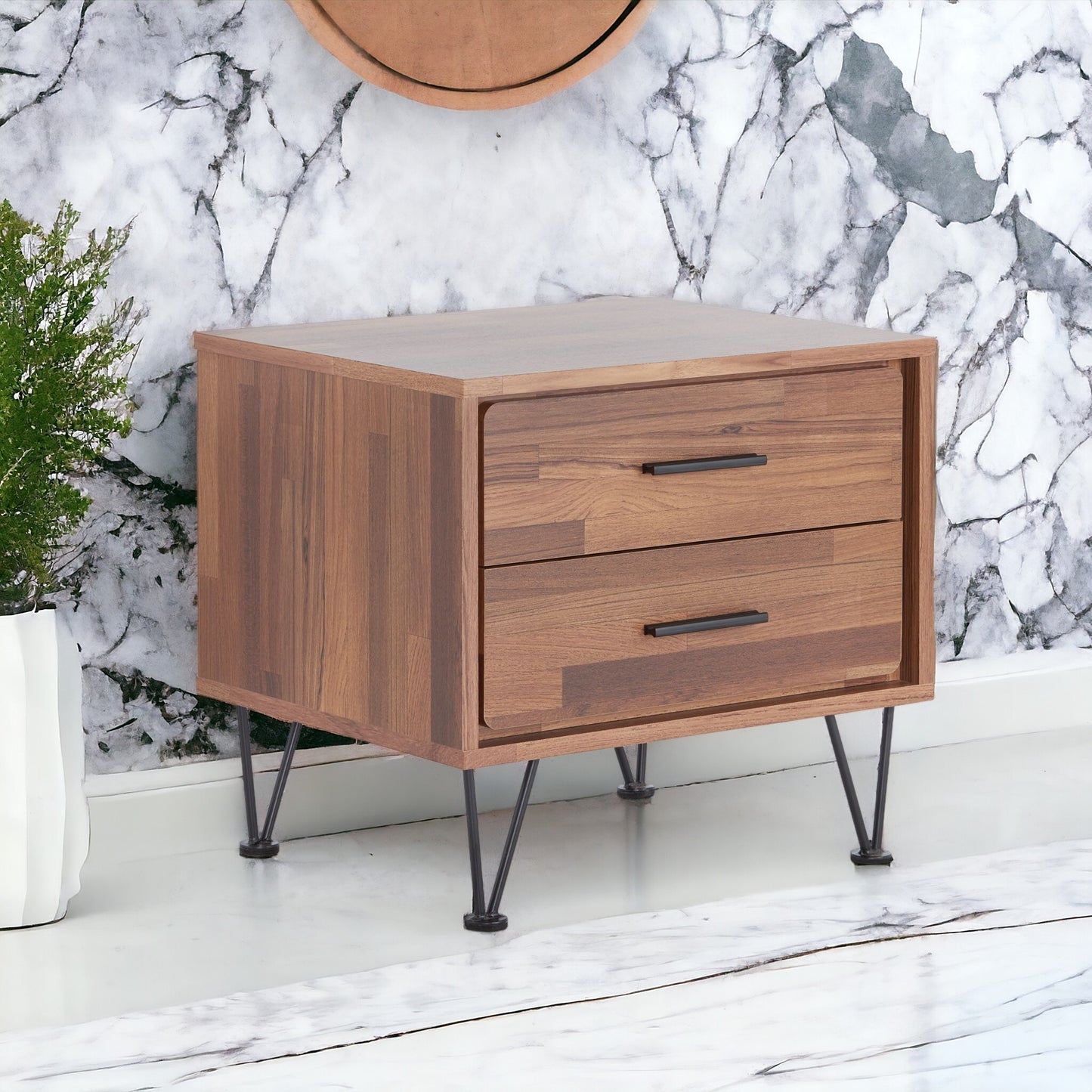 Deoss Walnut Finish Accent Table