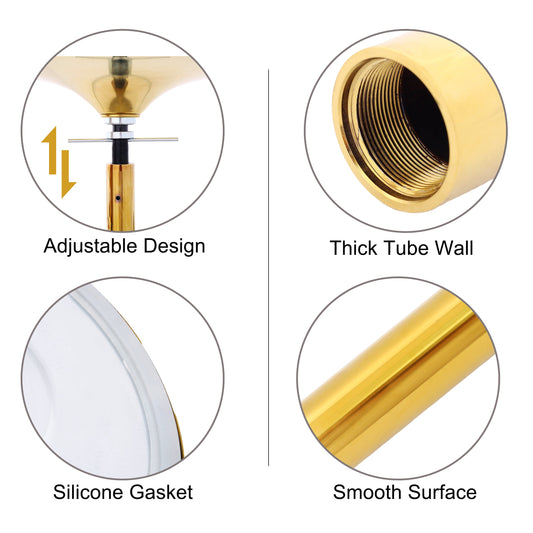 Dance Pole Spinning Static Dancing Pole Portable Removable for Home Club Bar Gym 86.2-109.8" Height Adjustable  Weight Capacity 440lb Gold Livingsource