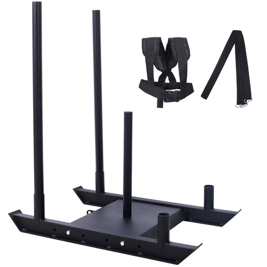 Weight Training Pull Sled, Fitness Strength Speed Training Sled, Steel Power Sled Workout Equipment for Athletic Exercise and Speed Improvement Livingsource