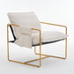 2 Chairs in 1 Box, Upholstered Hanging Armchair with Arm PocketsMetal frame, gold-plated craftsmanship, crushed foam cushions and skin-friendly woven fabric for living room and bedroom. Beige Livingsource