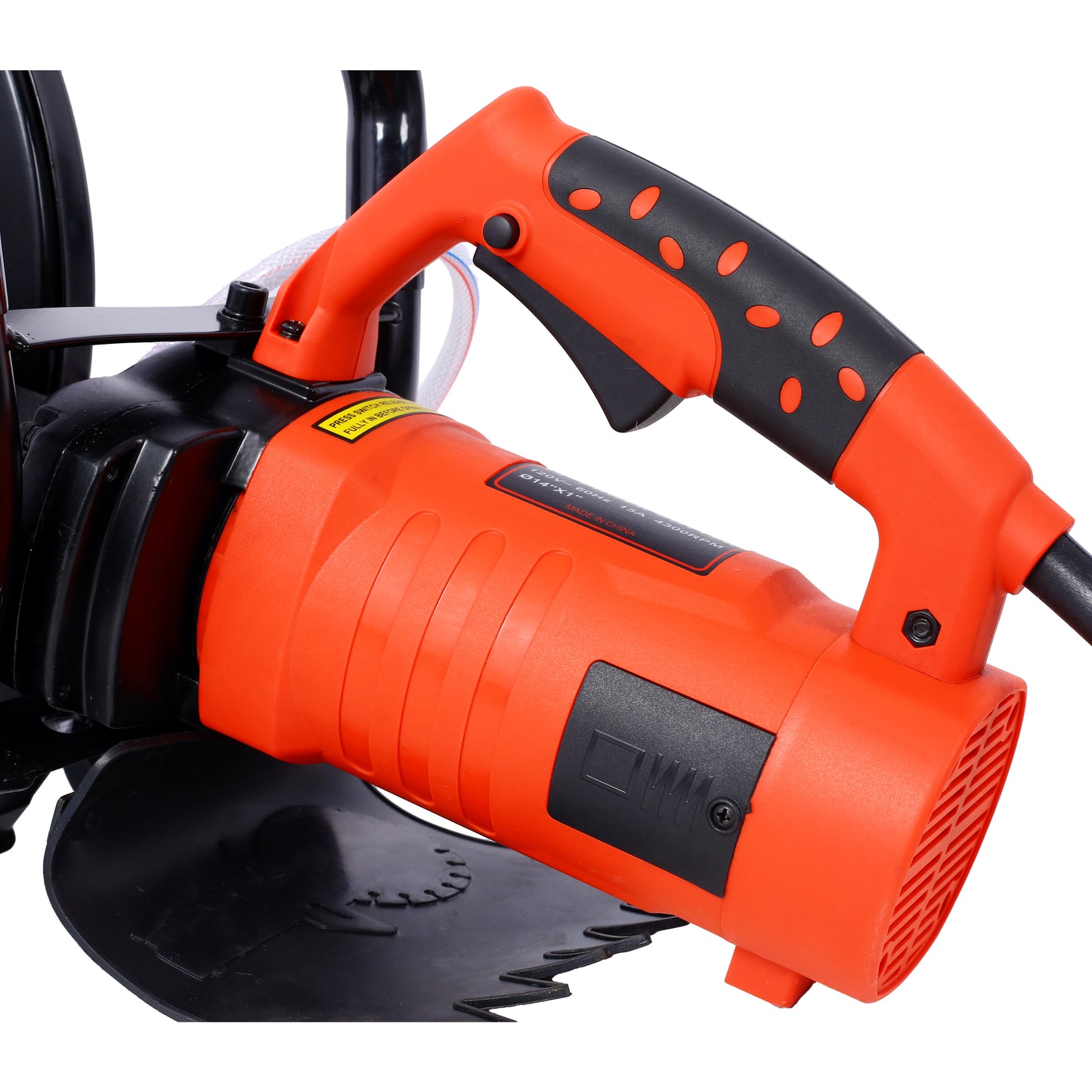 Electric 14" Cut Off Saw Wet/Dry Concrete Saw Cutter Guide Roller with Water Line Attachment