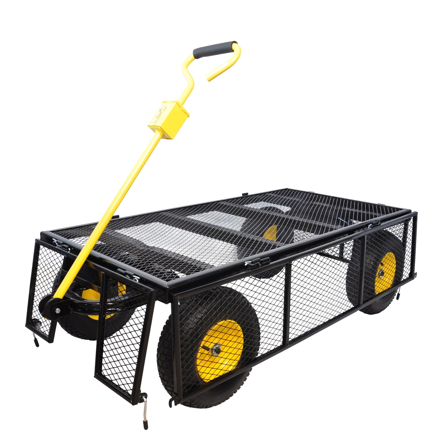 BIG  Wagon Cart Garden cart trucks make it easier to transport firewood Yellow+Black Maximum static load is 880 lbs.