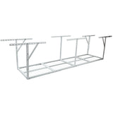 White 2' x 8' Adjustable Overhead Garage Storage Rack - Heavy Duty Metal Ceiling Shelving Unit, 450 lbs Weight Capacity SolidRoot Buy Furniture USA