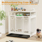 43.3 inch Dog Crate Furniture for Large Dogs,Wooden Dog Crate with Divider,Double Door Dog Kennel with Three Drawers Storages,Heavy Duty Dogs Decorative Pet House for Large Medium Dogs ,White - SolidRoot Buy Furniture USA