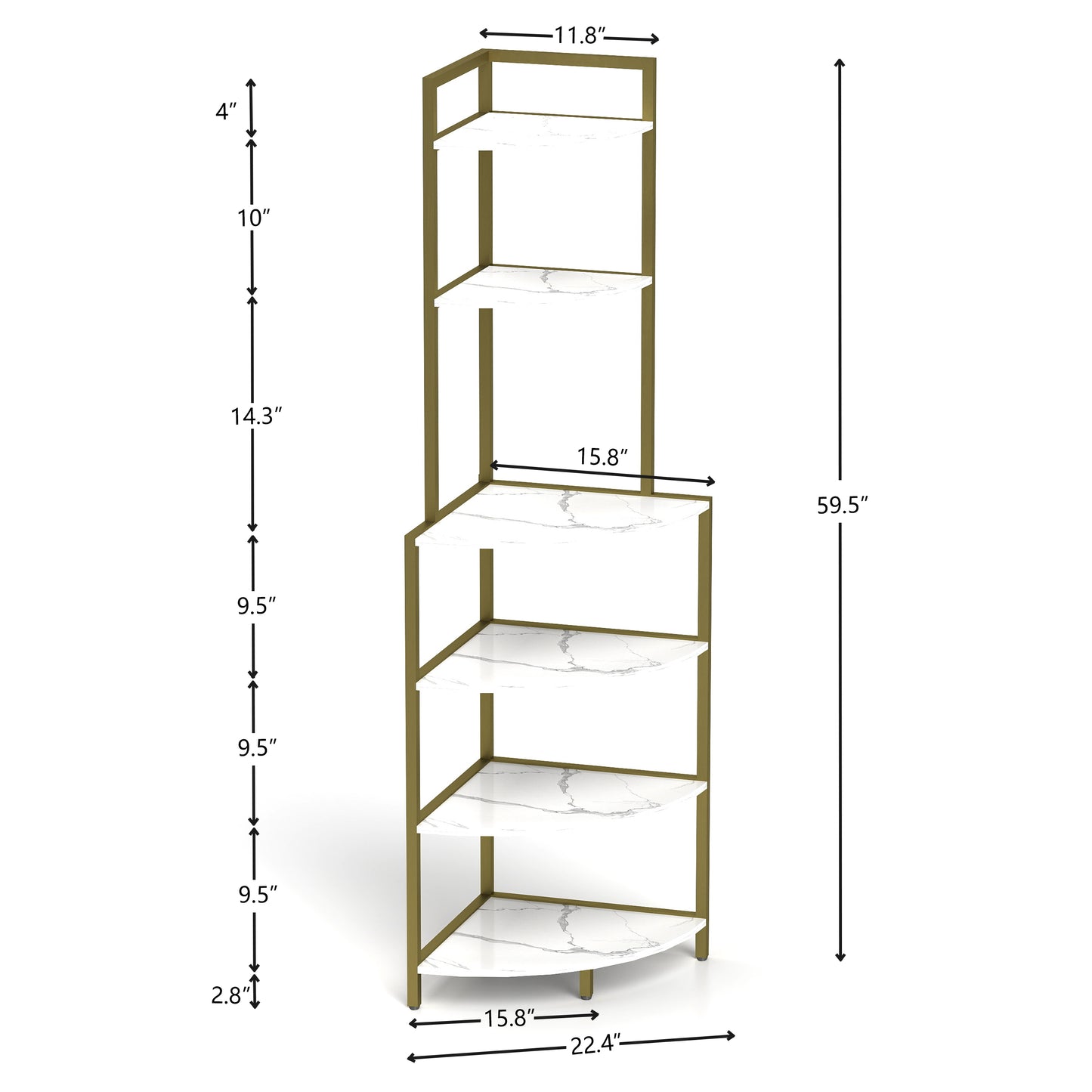 6-Tier Corner Open Shelf Modern Bookcase Wood Rack Freestanding Shelving Unit,Plant Album Trinket Sturdy Stand Small Bookshelf Space-Saving for Living Room Home Office Kitchen Small Space