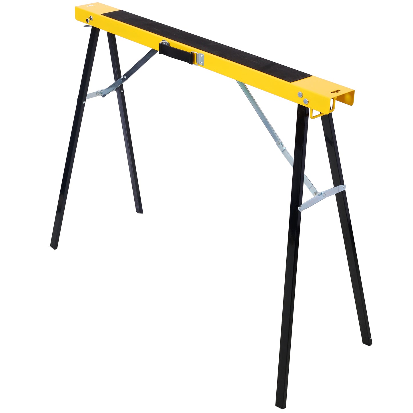 Saw Horses 2 Pack, Folding Portable Work Horse with Fast Open Legs, Convenient Handle, Heavy Duty Steel Sawhorse for Garage, Workshop, Fully Assembled,yellow+black color