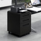 3 Drawer Mobile File Cabinet Under Desk Office,Simple Style Versatile Storage Cabinet for Legal/Letter/A4 Files, 5 Wheel Design Anti-Tilting Cold Rolled Steel Waterproof Moisture-Proof Black Livingsource