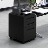 3 Drawer Mobile File Cabinet Under Desk Office,Simple Style Versatile Storage Cabinet for Legal/Letter/A4 Files, 5 Wheel Design Anti-Tilting Cold Rolled Steel Waterproof Moisture-Proof Black Livingsource
