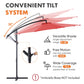9.8FT Offset Patio Umbrella Hanging Cantilever Umbrella Outdoor Sun Shade with Easy Tilt Adjustment, 8 Ribs, UV Protection for Backyard, Lawn, Garden and Pool Livingsource
