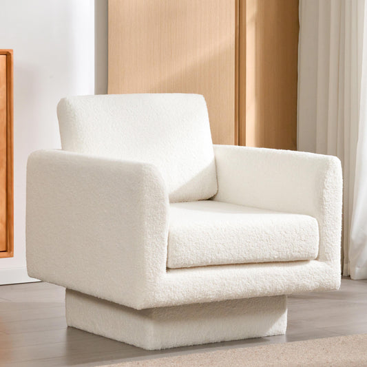 360° Modern Swivel Accent Chair,30' W Teddy Sherpa Round Armchair,Thick Padded Single Lounge Sofa,Upholstered Comfy Barrel Chair,Reading Club Chair for Living Room,Nursery,Bedroom,4 Colors SolidRoot Buy Furniture USA